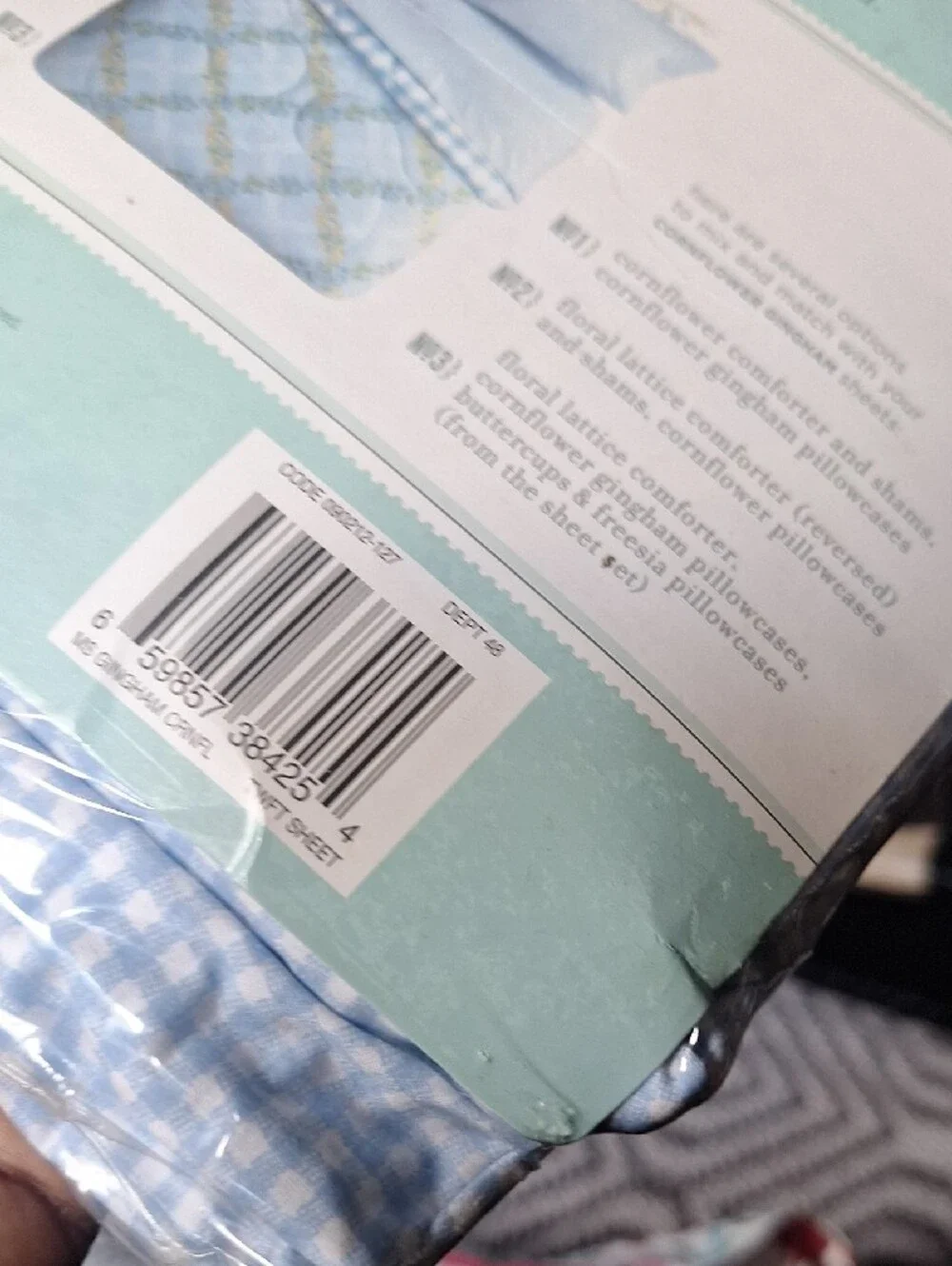 Martha Stewart Light Blue Gingham Fitted Sheet